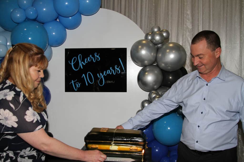 Nepean Valley Funerals 10 years celebration - cutting cake